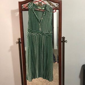 Polka dotted green dress
